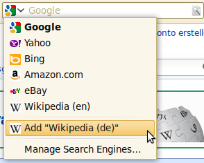 Firefox: Add search engine detected via autodiscovery