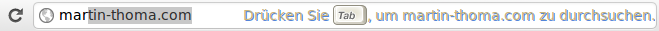 Google Chrome Search - Hit tab to search this site